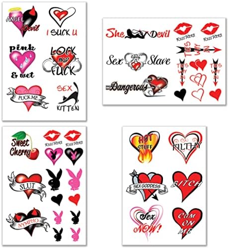 40+ Sexy Naughty Temporary Tattoos for Women Ladies- Adult Fun for Lower Back Legs Arms Butt Stomach