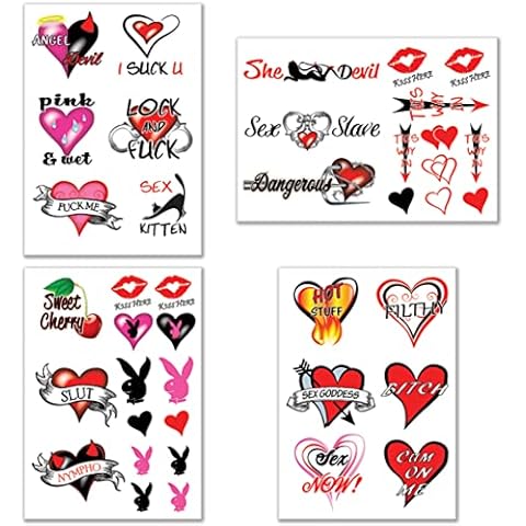 40+ Sexy Naughty Temporary Tattoos for Women Ladies- Adult Fun for Lower Back Legs Arms Butt Stomach Cover