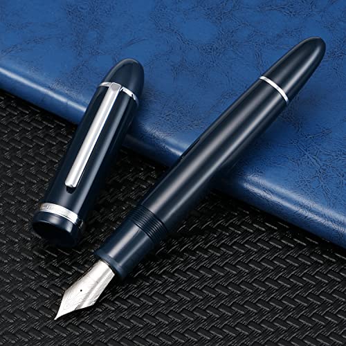 Image of erofa Jinhao X159 Fountain Pen #8 Medium Nib, Blue with Silver Clip Acrylic Big Size Writing Pen