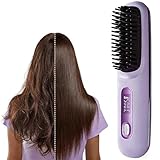 Go Brush - Pro for Short Hair - 2026 Upgraded Cordless,Portable Straightener Brushs for Travel,Fast Heating Cordless Mini Hair Brushs Styling Tools (Purple)