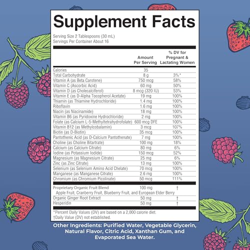 Image of MARYRUTH'S Postnatal & Prenatal Liquid Multivitamin for Women, 16 oz, Vegan | Selenium, Folate, Healthy Fetal Development, Vegan, Non-GMO