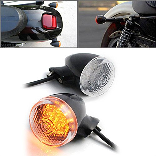 Astra Depot 2X 18-Led Black Amber Turn Signal Light Blinker Indicator Side Marker Rear Mount For Cruiser Chopper Bobber Touring #TOP1