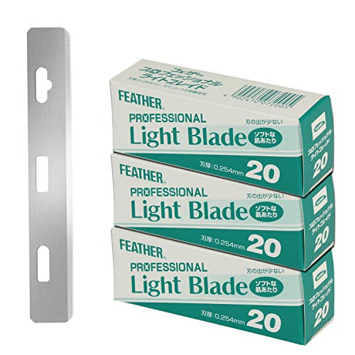 Feather Artist Club Prolight Razor Blades - (3 Pack Of 20) - Single Straight Edge Razor Blade Refills For Shaving - For Men, Women, & Barbers #TOP19