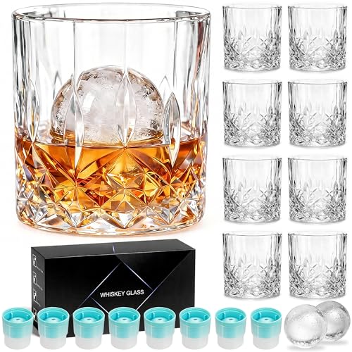 QUMMFA Whiskey Glasses, Set of 16 (8 Rocks Glasses...