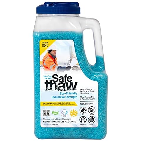 Safe Thaw Concrete Safe 100% Salt Free, Pet Safe Snow & Ice Melter, Industrial Strength, Chloride-Free and Traction Agent. Use on Asphalt, Roofs & On Any Surface, 10 Pound Jug Cover