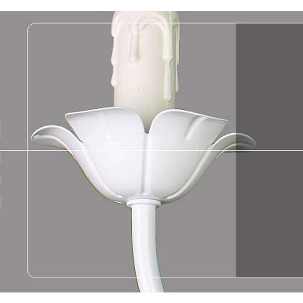 Pendellampe Kerzen Kronleuchter Retro Metall Industriestil Pendelleuchte Höhenverstellbar E14 Hängelampe Beleuchtung Esszimmer Wohnzimmer Schlafzimmer Küche Weiß Deckenlampe Villa Dekoration