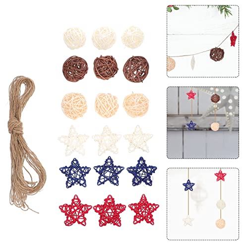 Bolas de ratán Sepak Takraw de mimbre decorativas y rellenos de jarrones PRETYZOOM rota 3
