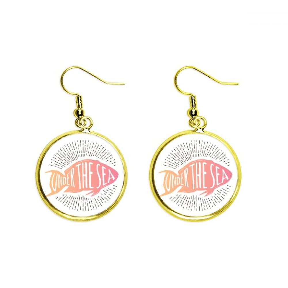 offbb Line Deep-sea Fish Mystery Ear Dangle Golden Drop Earring Jewelry Woman