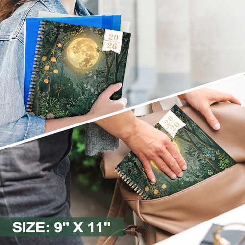 2026 Monthly Planner/Calendar - 2026 Planner, JAN 2026 - DEC 2026, 9" x 11" Monthly Planners 2026, 2026 Calendar Planner with Twin-wire Binding + Colorful Tabs + Pocket