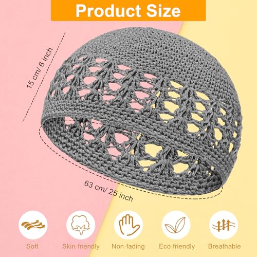 Image of Boyiee Kufi Hat for Men Muslim Knit Kufi Cap Crochet Beanie Skull Beanie African Hat for Men Women