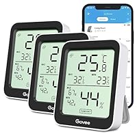 Govee Room Thermometer Hygrometer, Bluetooth Digital Indoor Humidity Meter with Smart Alert and Data Storage, Temperature Monitor for Baby Greenhouse (3Pack)