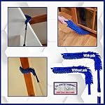 Ceiling Fan Duster Cobweb Duster, Extendable Reach 20 feet, | 3-Stage Aluminum Telescoping Pole | Extends for High Ceiling Duster | Long Handle Plus 2 Duster Heads - Image 5