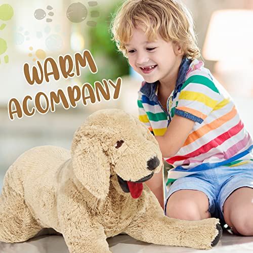 Dog Stuffed Animals Fluffy Labrador Stuffed Dog Hugging Toy Big Cuddly Plush Body Pillow For Kids Boys Girls Birthday Party Thanksgiving Xmas Gifts, Gold (70 Cm/ 27.5 Inch) #TOP5