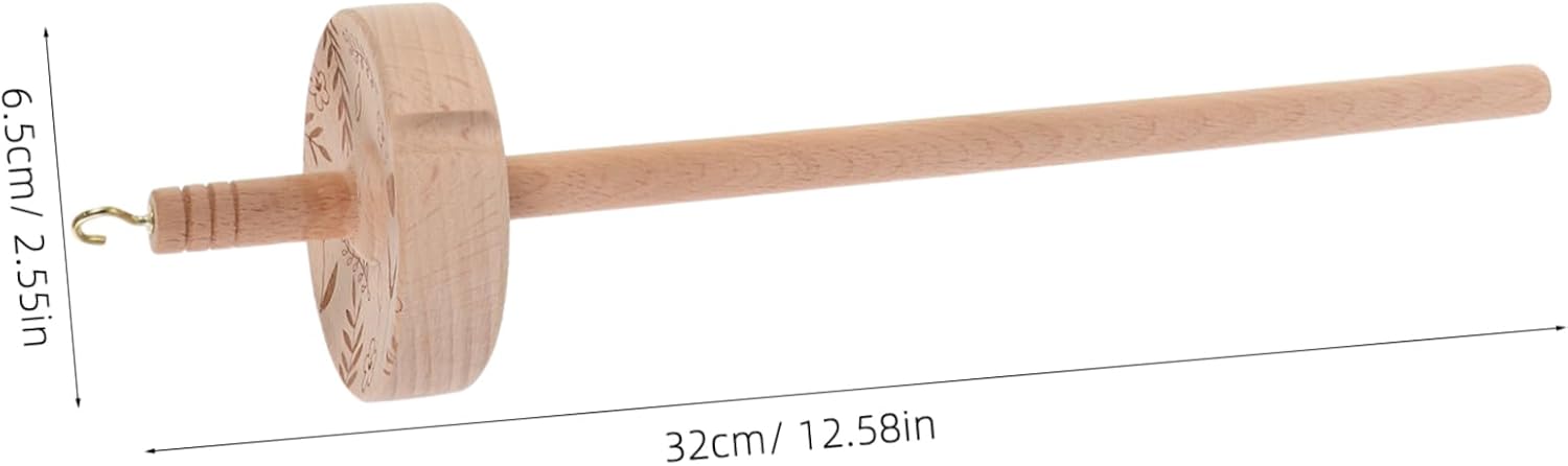 DOITOOL 1 Set Wooden Drop Spindle Kit Portable Weaving Shuttle for Yarn Spinning Durable Tool for Knitting and Thread Storage Design for Easy Use