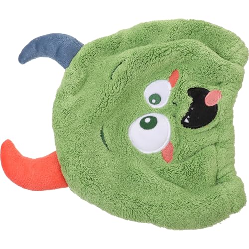 CHILDWEET Gorro Absorbente para Secar el Pelo Dibujos Animados, Toalla Absorbente de Vellón Gruesa, Tamaño Pequeño, Envoltura Ligera para Baño y Viaje, Color Verde Oliva