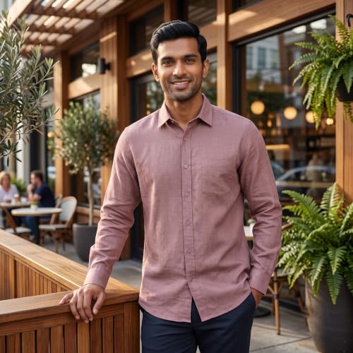 Image of Men's Regular Fit 100% Cotton Solid Casual Shirt