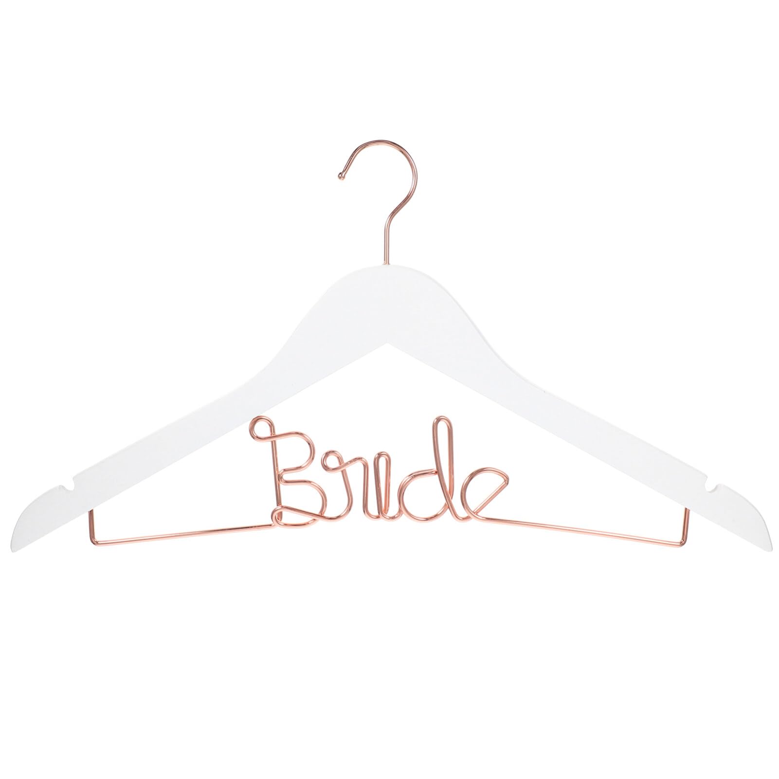 Luxshiny Bride Hanger Wooden Wedding Dress Hanger with Iron Wire Bride Lettering for Wedding Bridal Shower
