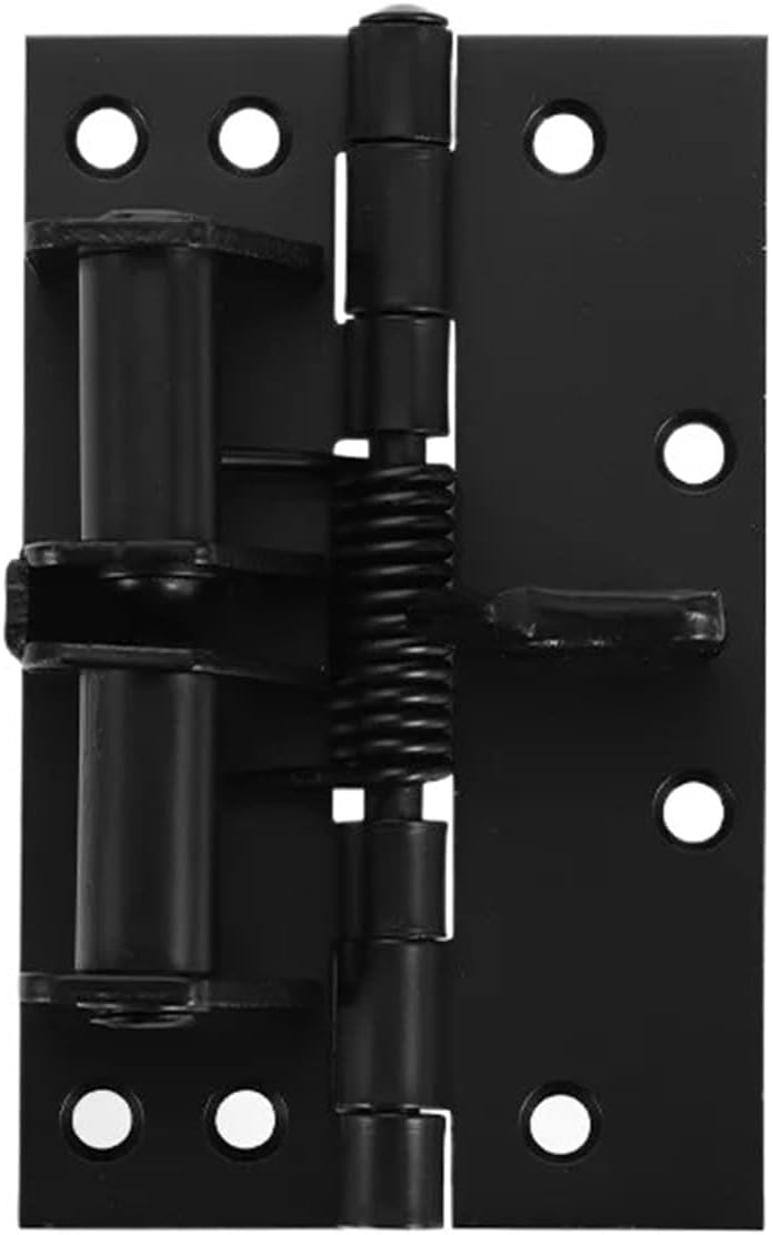 1pc Automatic Door Closer Wooden Door Hinge Invisible Door Spring Hinge 4 Inches with Positioning 90 Degrees(Silver (with Screws))