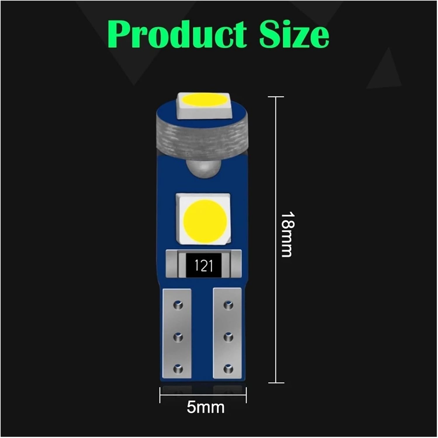 2/10Pcs T5 Led Bulb 1.2W Led Canbus Car Interior Lights Dashboard Warming Indicator Wedge Auto Instrument Lamp 12V(Crystal Blue,2pcs)