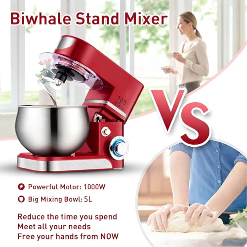 5l Digital Stand Mixer For Baking Food Mixer, 6 Speed Pulse Mode With Tilt-head, Kitchen Electric Mixer With Dough Hook, Whisk, Beater, Splash Guard black - Image 8