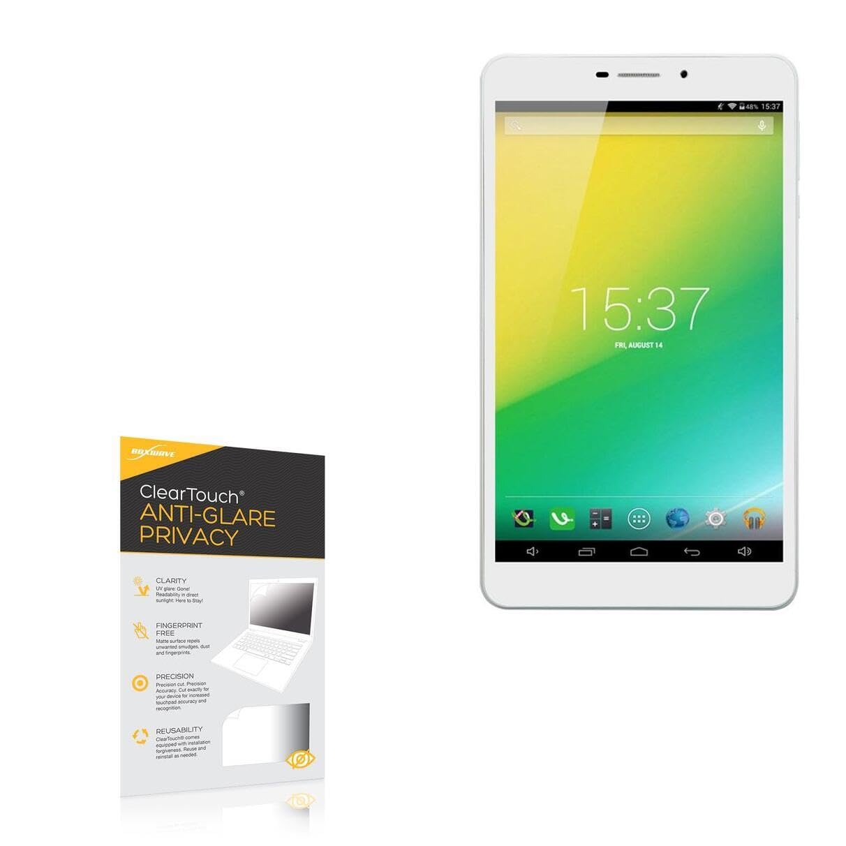 BoxWave Screen Protector Compatible with iRulu P2 - ClearTouch Anti-Glare Privacy (2-Pack), Privacy Screen Protector Flexible Film Anti-Glare