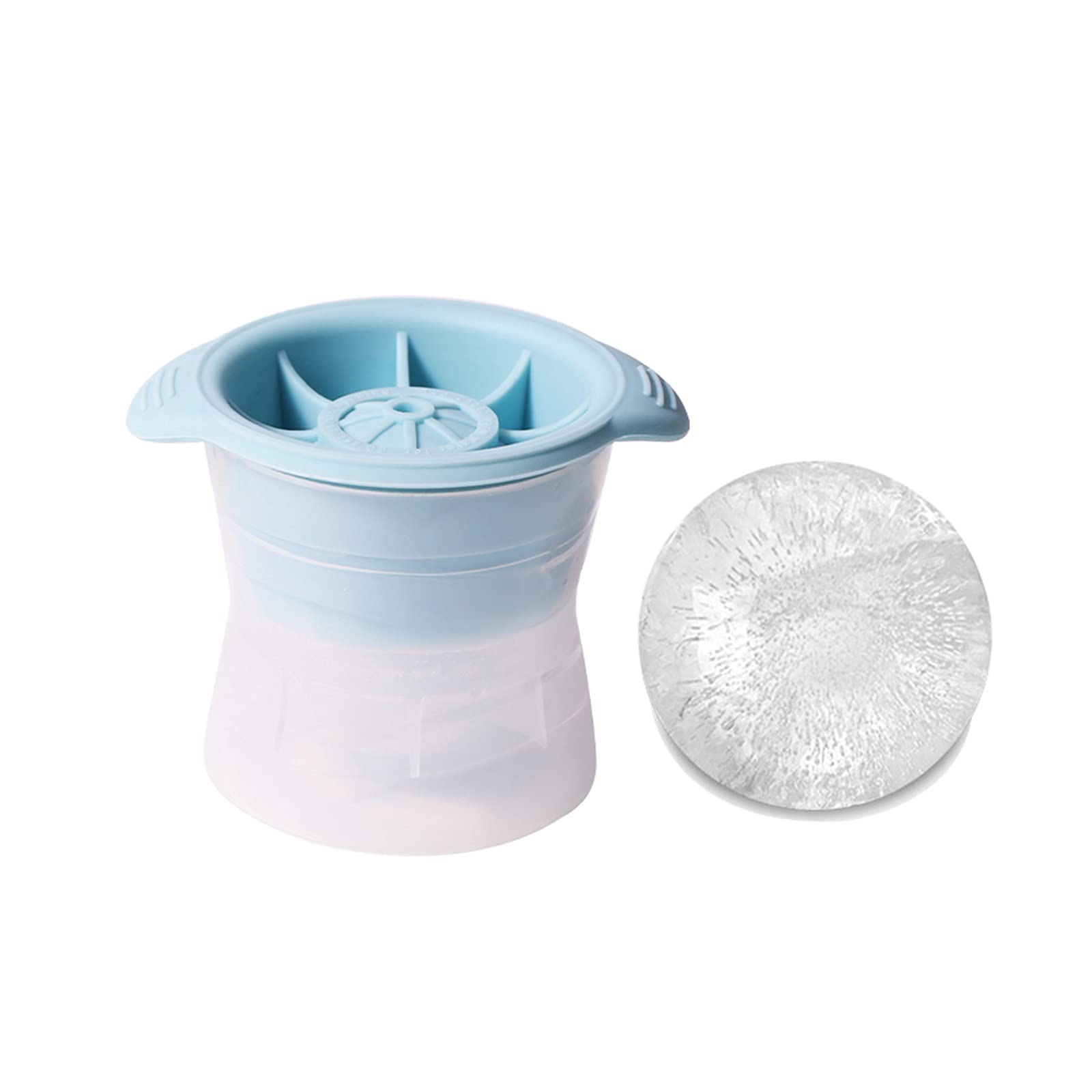 Silikon-Eiskugelformen-Set, 4er-Pack, BPA-frei, mit Deckel, gefriergeeignet, für Whiskey und Cocktails, wiederverwendbar, Blaue Farbe