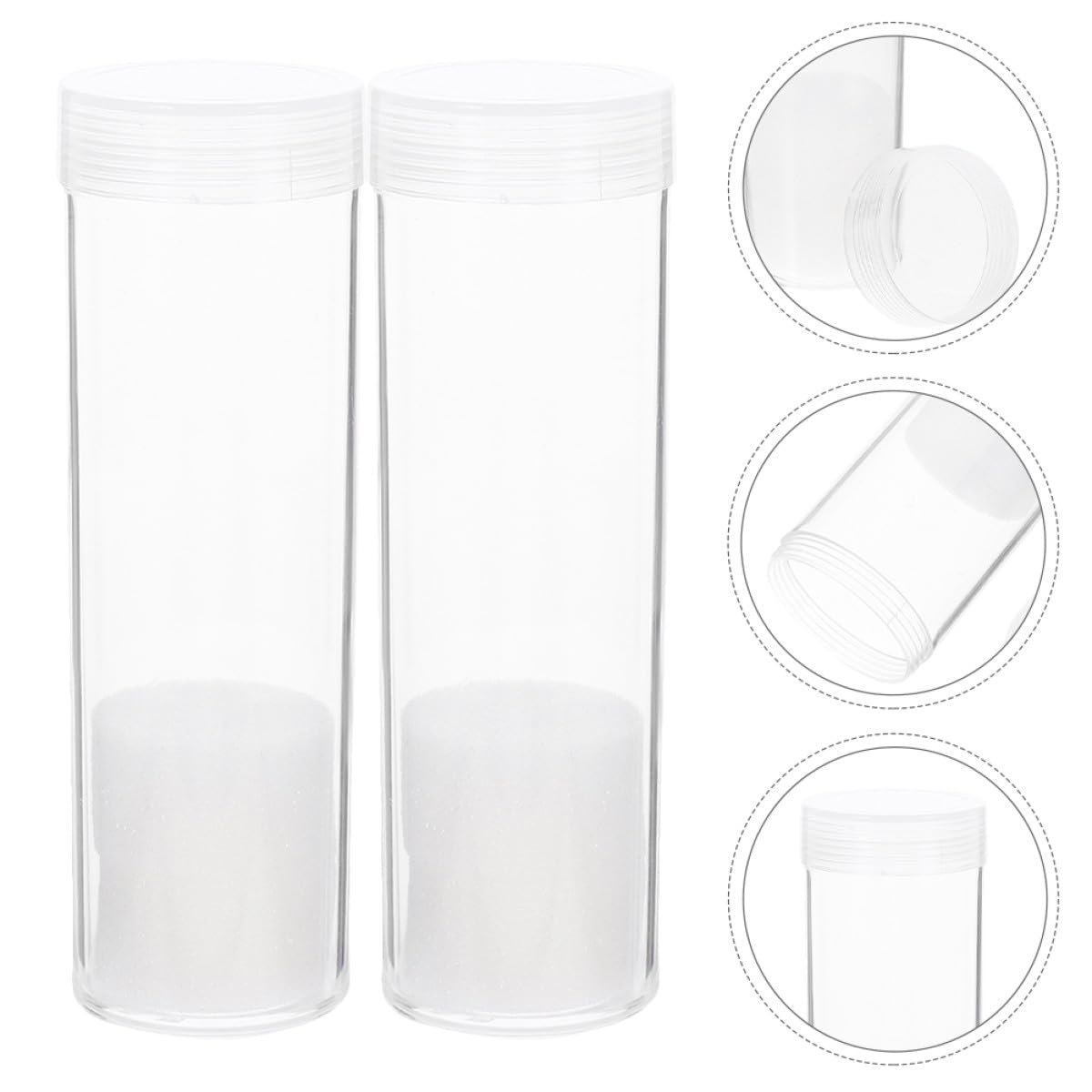 20pezzi Tubo Porta Monete Trasparente Fodera in Schiuma Contenitore per Monete da Tubo di Raccolta in Plastica per Quarti di Dollaro