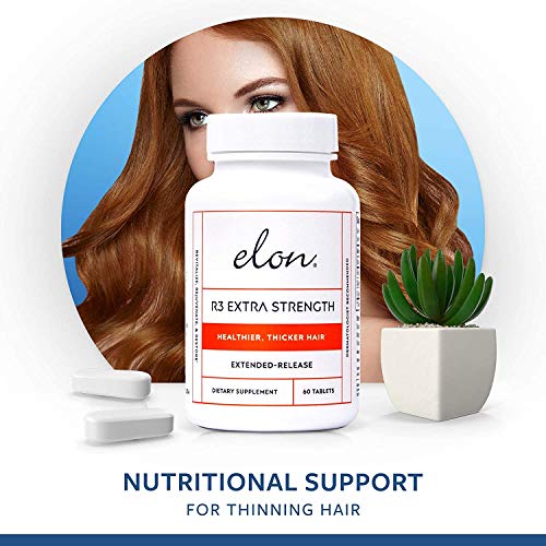 Elon R3 Extra Strength For Hair Growth - Hair Growth Supplements For Women To Grow Thicker, Fuller Hair, Advanced Formula With Biotin & Collagen, 60 Count (Pack Of 3) #TOP1
