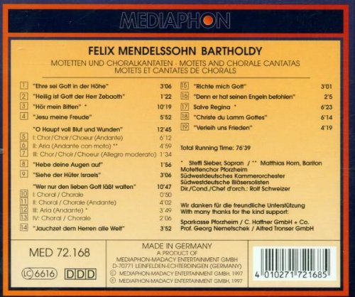 Mendelssohn: O Haupt voll Blut und Wunden - Motetten und Choralkantaten