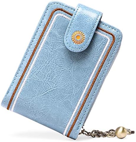 SENDEFN Credit Card Holder RFID Blocking Genuine Leather Ladies Wallet Purse Small Zipper Card Cases Holder for Women
