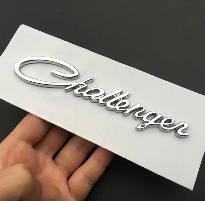 Image of Emblems for Car & Bike Metal Lo.go and Grill Me.tal Lo.go, Auto Accessories for Car Emblem 3D Badge Auto Racing Sport Sticker Grand Tourer Decal. (Challenger Chrome Sticker)