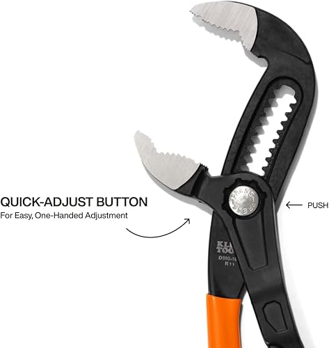 Miniatura 19 de Klein Tools D5053BKIT - Alicates ajustables de 3 piezas, juego de alicates para bomba de klaw de ajuste rápido, 7 pulgadas, 10 pulgadas y 12
