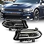 ACANII - For [HID/Xenon Model] 2015-2022 Dodge Charger LED DRL Projector Headlights Headlamps Assembly Pair Left+Right