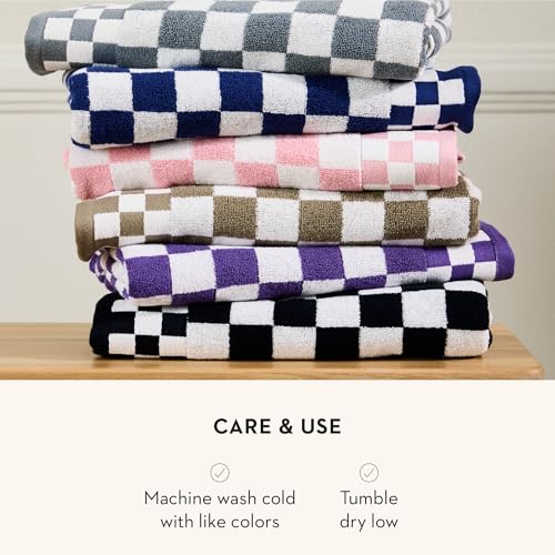 Image of MACKENZIE-CHILDS Cotton Hand Towel, Brown-and-White Mocha Check