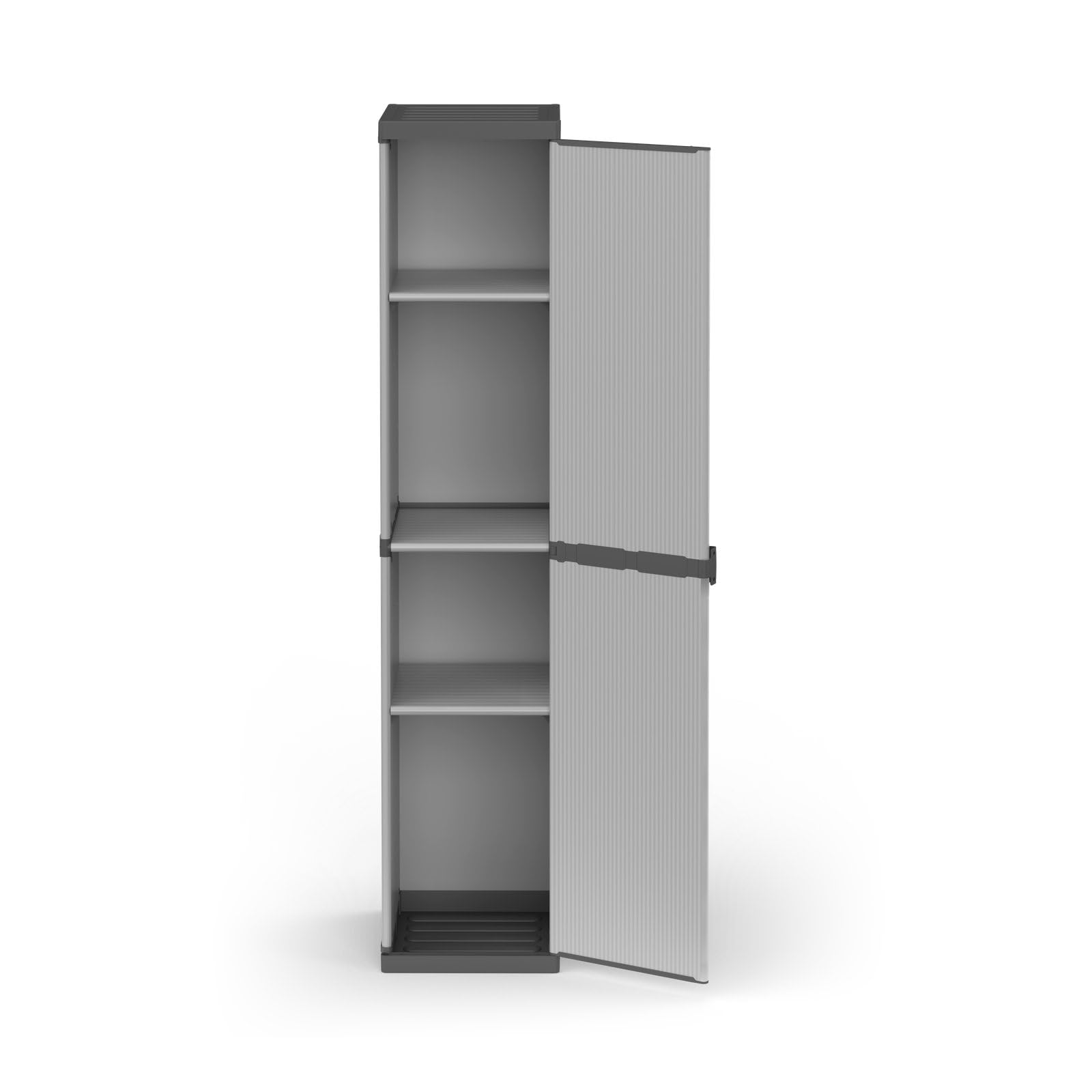 Armoire haute en résine avec porte et étagères réglables, pour intérieur ou extérieur, 34 x 40 x 165 cm