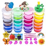 ESAND (Updated Large Cup Clay) Air Dry Clay, 24 Colors Modeling Clay Set Best Gift for Kids, Ultra Light Magic Soft Clay with Modeling Tools and Project, No-Sticky and Non-Toxic