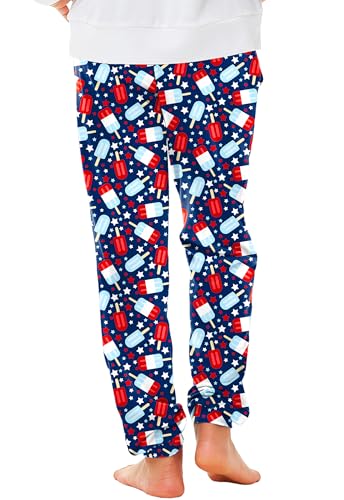 Image of Deerose 4th of July Pants American Flag Drawstring Sweatpants with Pockets 5-14 Years