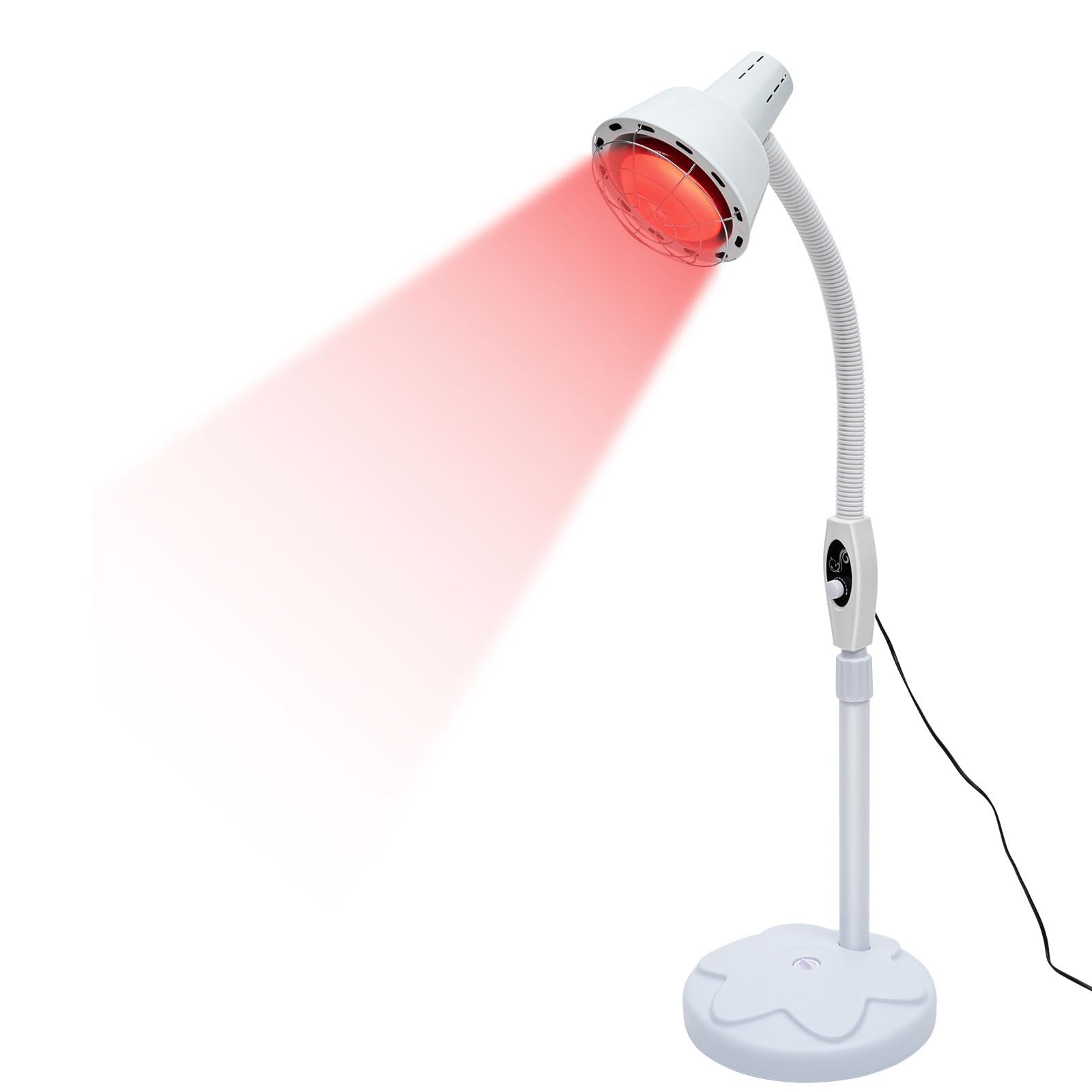 Infrarotlampe Wärmelampe,275W Rotlichtlampe Heizstrahler Rotes Licht Stehende Therapielampe,für Privathaushalte, Spas,Schönheitssalons und dermatologische Kliniken.