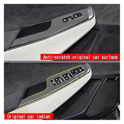 Bouton commande fenêtre KIA EV6 protégé des rayures par ce cache carbone - 4
