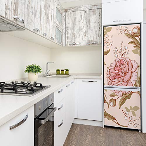 Pegatinas de peonías para refrigerador 60x180 cm que decoran su cocina 4