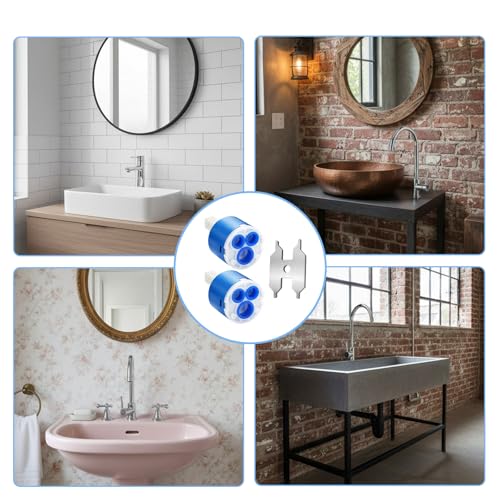 Wasserhahn Kartusche, Kartusche Wasserhahn 2er Set Mit Einem Schraubenschlüssel, Keramik-Kartusche 35 Mm 90 Grad, Für Küchenarmaturen Und DIY-Reparaturen, Kartusche Für Blanco Und Dornbracht Armaturen