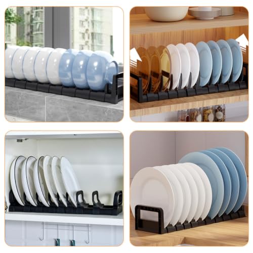 Escurridor de platos resistente Toddmomy de 2 piezas con múltiples compartimentos para secado eficiente 4