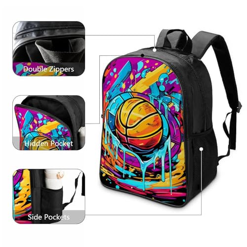 Mochila escolar infantil de basketball con espalda acolchada de 40x28x16cm 3