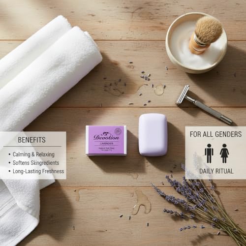 Image of Devotion Lavender Natural Bath Soap | Handmade | All-Natural | Gentle on Skin | Pack of 6 (75g Each)