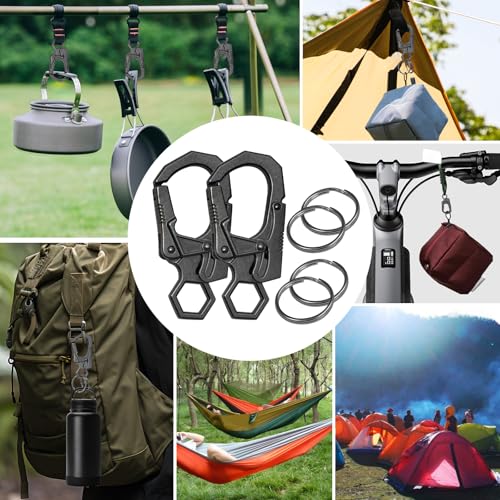 Image of Ahiller Double Locking Carabiner Clip - Zinc Alloy Mens Keychain for Keys | Unisex,Dual Press Double Lock, Anti Misopening,Heavy Duty,Suitable for Car Keys,Belt,Backpack,Hiking,Riding,Outdoor Camping