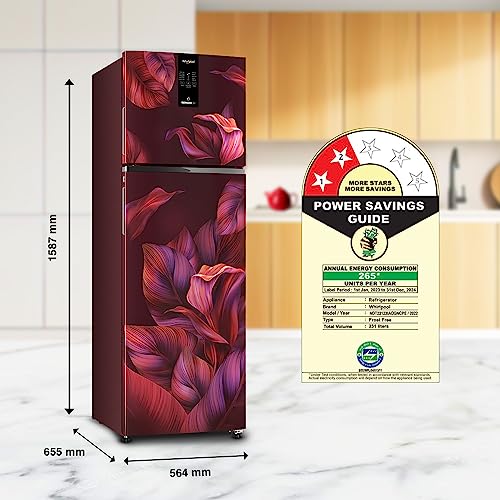 Image of Whirlpool 235L 2 Star IntelliFresh Convertible Inverter Frost-Free Double Door Refrigerator Appliance (IFPRO INV CNV 278 Wine Luxuria(2S)-TL)