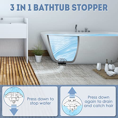 Bathtub Stopper Tub Drain Plug： Tub Drain Hair Catcher - Universal Tub Stopper - Drain Plug Bathroom #TOP2