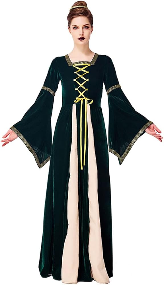 Diki Home ドレス 子供 コスチューム 中世ヨーロッパ ワンピース ロングドレス ワンピース お姫様ドレス カラードレス 貴族風 きれいめ 演劇 宮廷服 ドレスキッズコスチューム フェスティバル コスプレ 誕生日 発表会余興 コスプレ 魔女 コスチューム 110cm 160cm