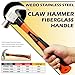 WEDO Claw Hammer with Fiberglass Handle,8oz Stainless Steel Framing Hammer,Length 280mm(11