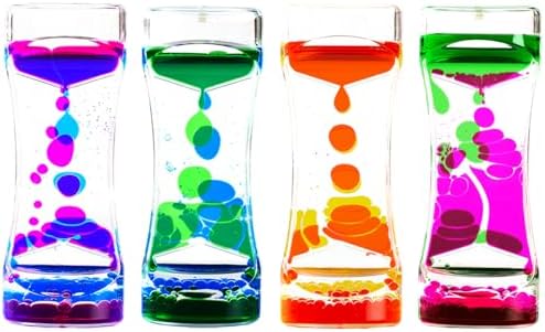 Liquid Motion Bubbler Timer Pack of 4 Liquid Bubbler Sensory Toys...
